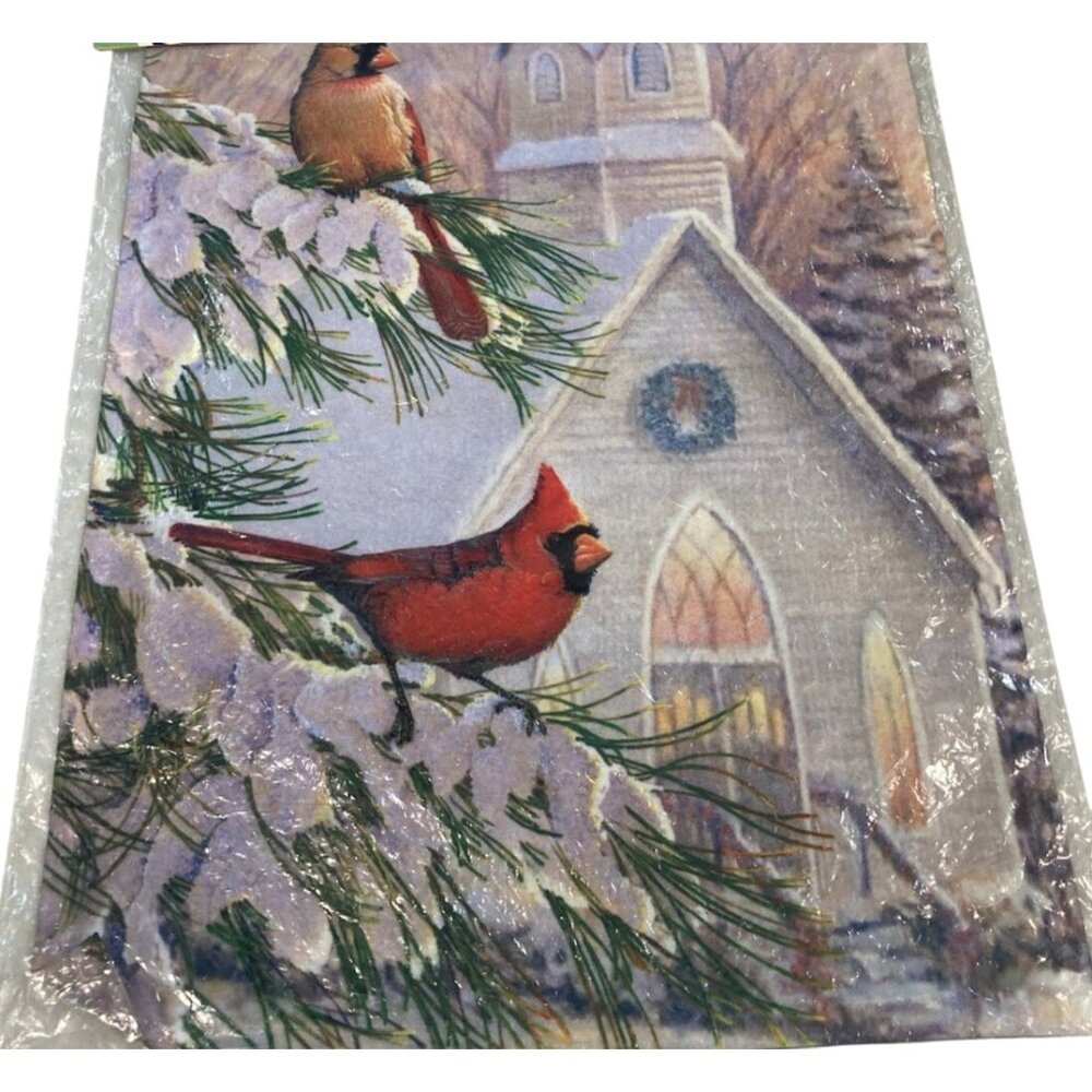 Cardinal Bird Christmas Garden Flag Holiday Party Banner Church Winter Decor New